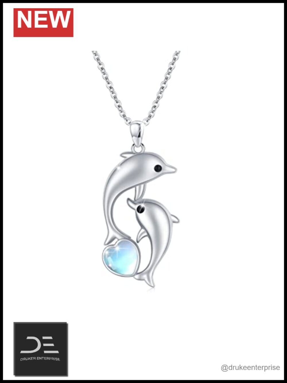 925 Sterling Silver Dolphin Pendant Necklace for Women